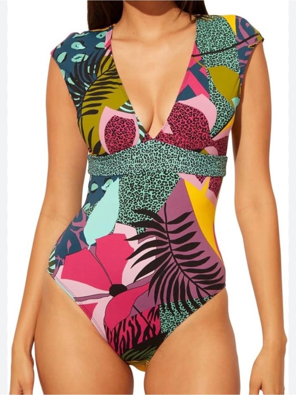 Bleu by Rod Beattie Multicolor Tropical Print One-Piece Size 10 Resortwear Beach